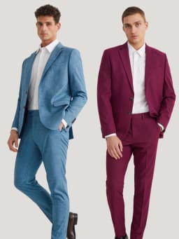 Different colours and fabrics for suits Different colours and fabrics for suits