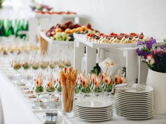 Prom checklist: finger food and drinks buffet at a prom.  Prom checklist: finger food and drinks buffet at a prom.
