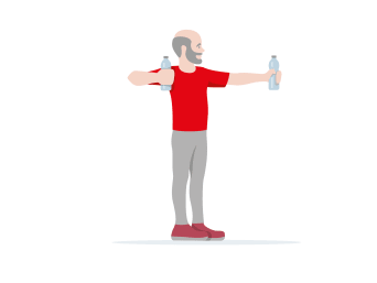 Das Wasserflaschentraining trainiert die Arme. Das Wasserflaschentraining trainiert die Arme.