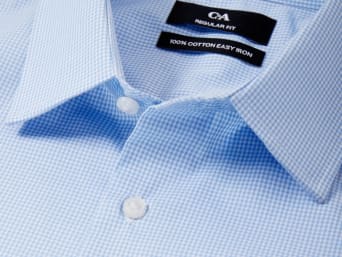Shirt collar guide: a close-up shot of a Kent collar shirt. Shirt collar guide: a close-up shot of a Kent collar shirt.