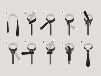 Different types of tie knots: Windsor knots always look very smart.  Different types of tie knots: Windsor knots always look very smart.