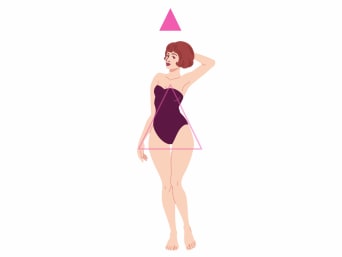Female body types: the upper body on a pear-shaped body is significantly narrower than the lower body. Female body types: the upper body on a pear-shaped body is significantly narrower than the lower body.