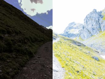 Photo editing - a photo with high and low brightness. Photo editing - a photo with high and low brightness.