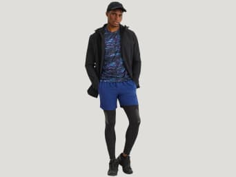 Clothes for jogging: a man wearing sportswear. Clothes for jogging: a man wearing sportswear.