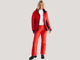 Skiing clothing: a woman wearing winter sports clothing. Skiing clothing: a woman wearing winter sports clothing.