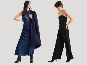 18. Geburtstag Ideen: Zwei junge Frauen in schickem Abendkleid und Jumpsuit. 18. Geburtstag Ideen: Zwei junge Frauen in schickem Abendkleid und Jumpsuit.