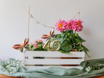Geschenkideen zum 40. Geburtstag – Hübsch gestalteter Präsentkorb zum 40. Geburtstag. Geschenkideen zum 40. Geburtstag – Hübsch gestalteter Präsentkorb zum 40. Geburtstag.