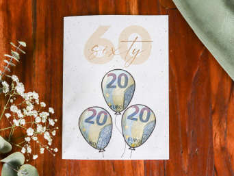 Geschenke zum 60 Geburtstag – Karte als Geldgeschenk zum 60. Geburtstag.