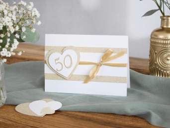 Einladung Goldene Hochzeit basteln – Einladungskarte mit einer goldenen 50. Einladung Goldene Hochzeit basteln – Einladungskarte mit einer goldenen 50.