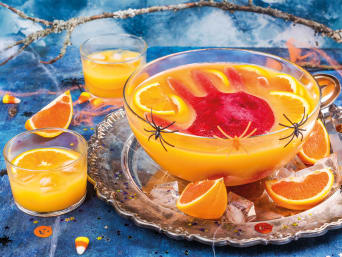 Halloween themed drink: bright and colourful non-alcoholic Halloween punch. Halloween themed drink: bright and colourful non-alcoholic Halloween punch.