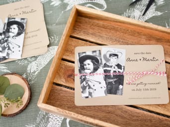DIY save-the-date cards: handmade vintage save-the-date cards. DIY save-the-date cards: handmade vintage save-the-date cards.