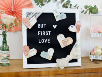 Wedding gift inspiration: notes stuck onto a board. Wedding gift inspiration: notes stuck onto a board.