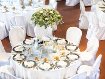 Stay organised with a wedding checklist: a table set for a wedding. Stay organised with a wedding checklist: a table set for a wedding.