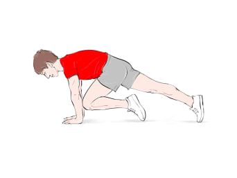 Krafttraining für Läufer: Durchführung der Bergsteiger-Übung. Krafttraining für Läufer: Durchführung der Bergsteiger-Übung.