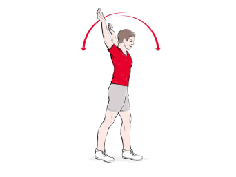 Warm-up exercises: an illustration of how to do arm circles. Warm-up exercises: an illustration of how to do arm circles.