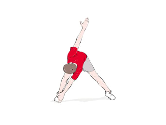 Warm-up exercise: an illustration of an upper body rotation. Warm-up exercise: an illustration of an upper body rotation.