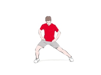 Stretching after running: an illustration of how to stretch your inner thigh muscles. Stretching after running: an illustration of how to stretch your inner thigh muscles.