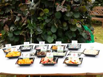 Minecraft party: a buffet with Minecraft-themed snacks. Minecraft party: a buffet with Minecraft-themed snacks.