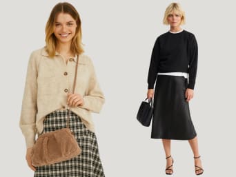 Minimalistische Outfits kombinieren: Verschiedene Texturen sorgen für Dynamik. Minimalistische Outfits kombinieren: Verschiedene Texturen sorgen für Dynamik.