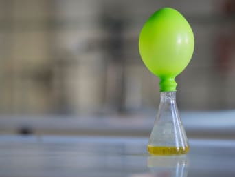 Chemische Experimente mit Kindern: Experiment mit einem Luftballon. Chemische Experimente mit Kindern: Experiment mit einem Luftballon.
