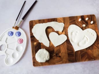 Make your own Mother's Day gifts - materials for the footprint in salt dough. Make your own Mother's Day gifts - materials for the footprint in salt dough.