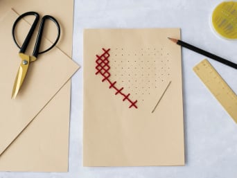 Mother's Day embroidery card template. Mother's Day embroidery card template.