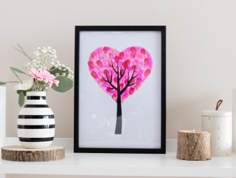 Mother's Day card with fingerprints framed as a picture. Mother's Day card with fingerprints framed as a picture.