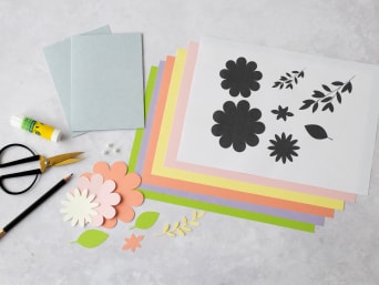 Materials for the pop-up card. Materials for the pop-up card.