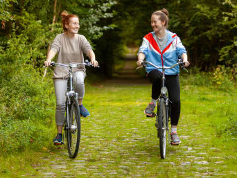 Fietstocht in de natuur van België. 