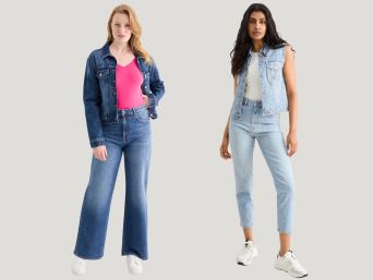 Eighties outfits voor dames: moderne denim looks.  Eighties outfits voor dames: moderne denim looks.