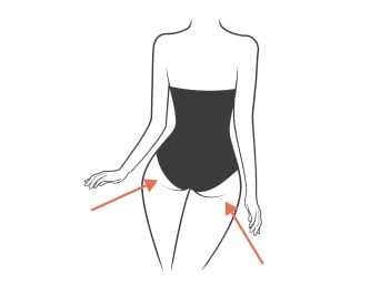Shapewear buttocks: an illustration of a feminine figure. Shapewear buttocks: an illustration of a feminine figure.