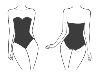 Shapewear for tummy, thighs and buttocks: an illustration of a feminine figure. Shapewear for tummy, thighs and buttocks: an illustration of a feminine figure.