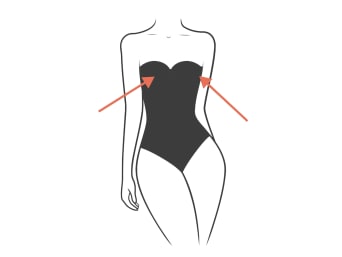 Shapewear for your bust: an illustration of a feminine figure. Shapewear for your bust: an illustration of a feminine figure.
