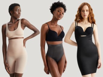 Finding the right type of shapewear: women wearing different types of shapewear. Finding the right type of shapewear: women wearing different types of shapewear.