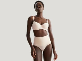 Shapewear shaping underwear: a woman wearing a pair of shapewear briefs. Shapewear shaping underwear: a woman wearing a pair of shapewear briefs.