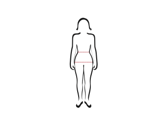 Shapewear size guide: an image showing you how to measure your lower body. Shapewear size guide: an image showing you how to measure your lower body.