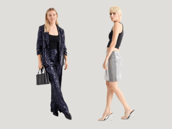 Nieuwjaar kleding voor dames: nieuwjaarsoutfit met glinsterende pailletten. Nieuwjaar kleding voor dames: nieuwjaarsoutfit met glinsterende pailletten.