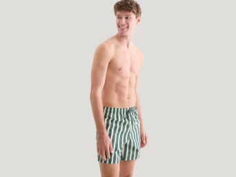 Short de bain homme : un homme porte un short de bain large pour la plage ou la piscine. Short de bain homme : un homme porte un short de bain large pour la plage ou la piscine.