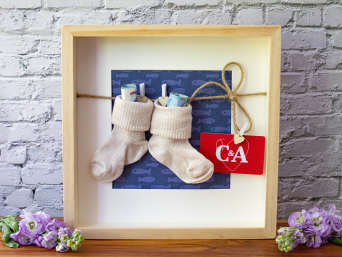 Best gifts for a baptism: a picture frame with baby socks filled with money. Best gifts for a baptism: a picture frame with baby socks filled with money.