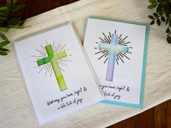 Homemade christening cards with a cross design. Homemade christening cards with a cross design.