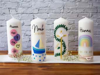How to plan a christening: four designs for homemade baptism candles. How to plan a christening: four designs for homemade baptism candles.