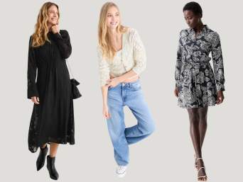 Boho-Outfits für Damen: Oberteile, Cardigans und Maxikleider für den Boho-Look. Boho-Outfits für Damen: Oberteile, Cardigans und Maxikleider für den Boho-Look.