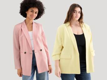 Pastel-coloured clothing for the office. Pastel-coloured clothing for the office.
