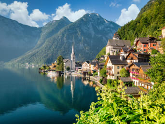 Ausflugsziele Oberösterreich: Blick auf Hallstatt. Ausflugsziele Oberösterreich: Blick auf Hallstatt.