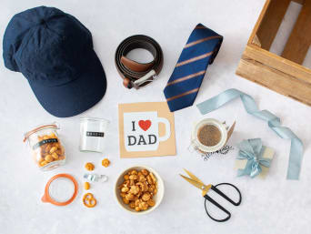 Possible contents for a personalised Father's Day gift box. Possible contents for a personalised Father's Day gift box.