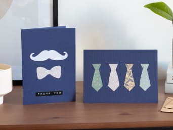 Materials for the last-minute Father's Day card.