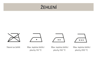 Přehled symbolů pro žehlení oděvů.