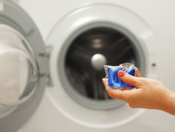 Washing powder or liquid detergent?: liquid detergent in a pod. Washing powder or liquid detergent?: liquid detergent in a pod.