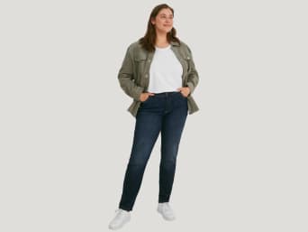 Layering look: Jackets can conceal chubby upper arms. Layering look: Jackets can conceal chubby upper arms.
