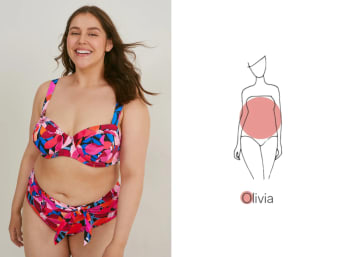 Bikini's met platte buik effect Bikini's met platte buik effect